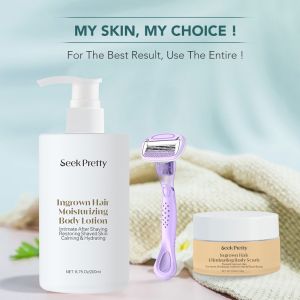 Skin Care 2% BHA Ingrown Hair Eliminating Body Scrub Cleaning Gel Lotion Portable Safety Razor Set
